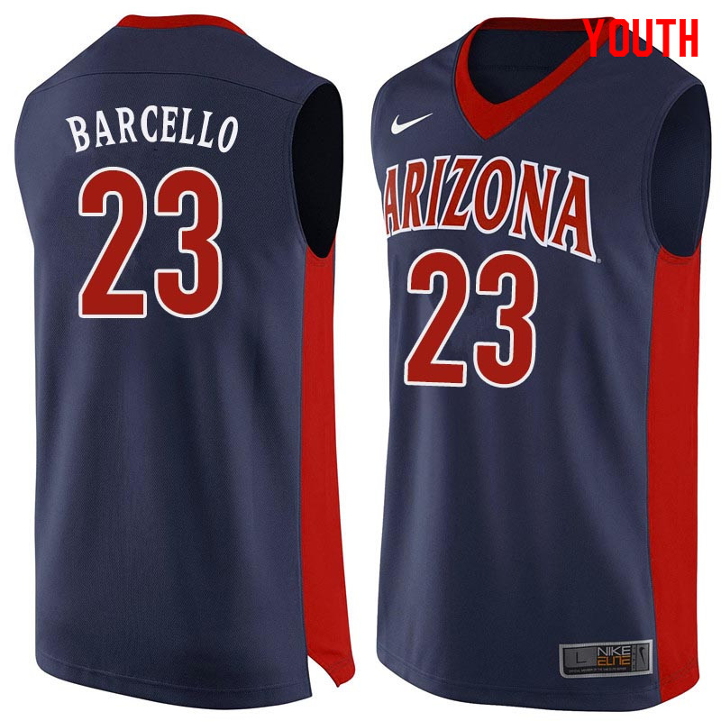 Youth Arizona Wildcats #23 Alex Barcello College Basketball Jerseys Sale-Navy